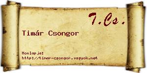 Timár Csongor névjegykártya